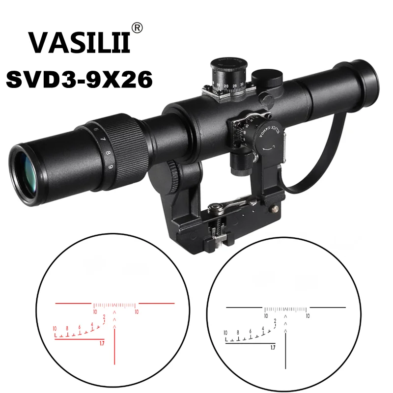 Svd 39x26 Scope Tactische Richtkijker Rode Verlichte Optische Zicht Ak