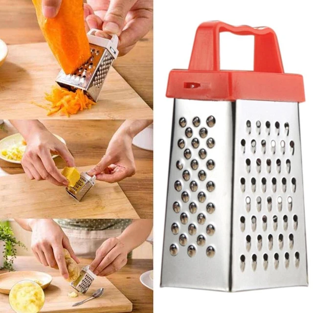 1pc Mini Four-sided Cheese Grater Stainless Steel Slicer Multi-functional  Vegetable Cutter Lemon Zester Kitchen Tool