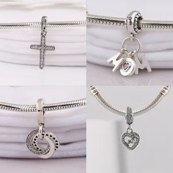 

Hot 925 Sterling Silver Charm fit 3mm Original 925 Bracelet Genuine Metal Beads Valentine Gifts