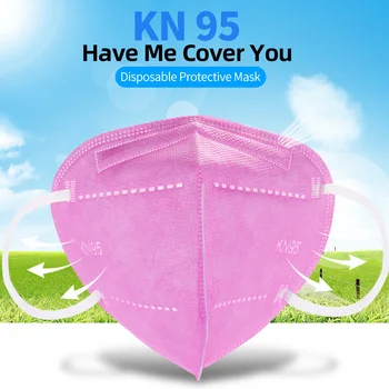 

Pink KN95 Dustproof Anti-fog And Breathable Face Masks 95% Filtration Mouth Masks 5-Layer Mouth Muffle Cover Mask Fast Delivery