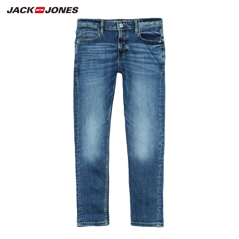 JackJones мужские супер Стрейчевые укороченные джинсы Slim fit casual мужская одежда 219132569 - Цвет: DENIM BLUE