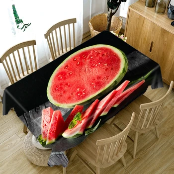 

Fresh Fruit Watermelon Tablecloth Kitchen Dining Table Decorations Home Rectangular Party Table Covers Drop Ship