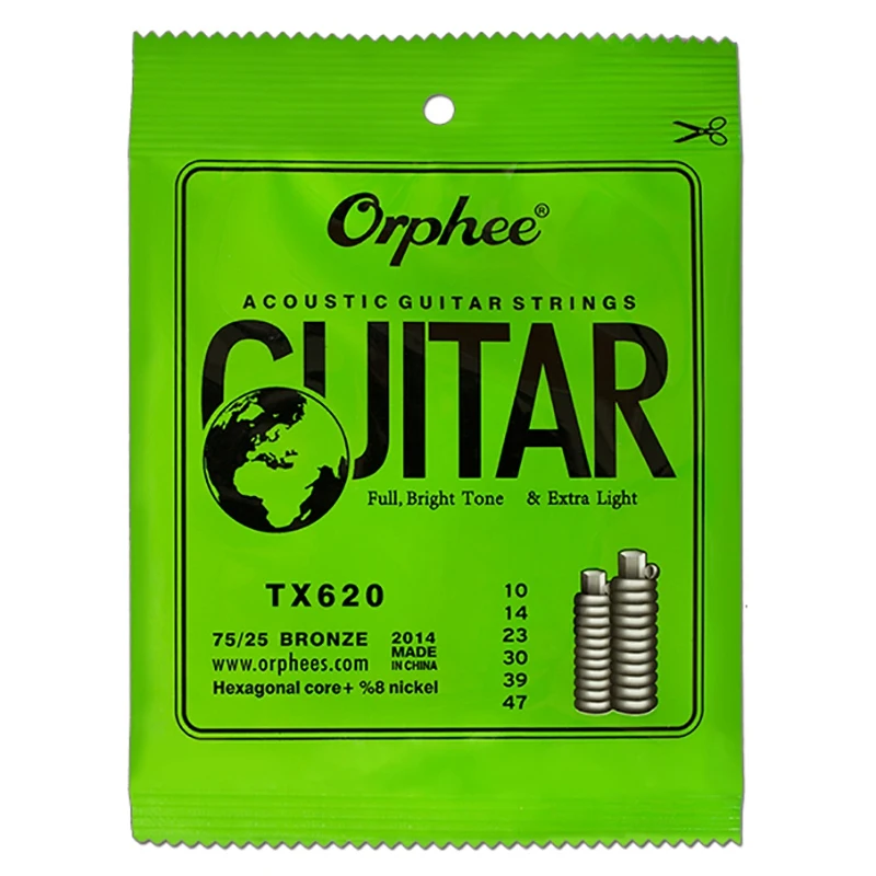 Orphee, 10 шт./набор, 6 шт./компл. гитарная струна Строка Супер светильник акустической гитары