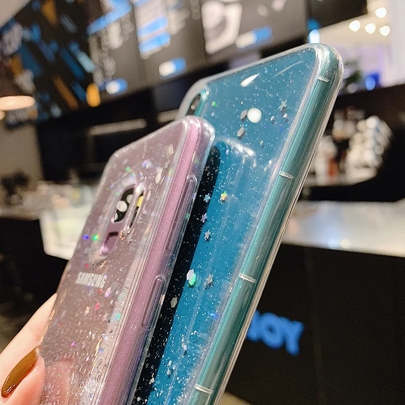 Чехол для huawei mate 20 lite Y9 Play 7c 7s Honor 7a Play 9i 9 7X Новые Модные прозрачные украшения блестки Стразы фольга блестки чехол