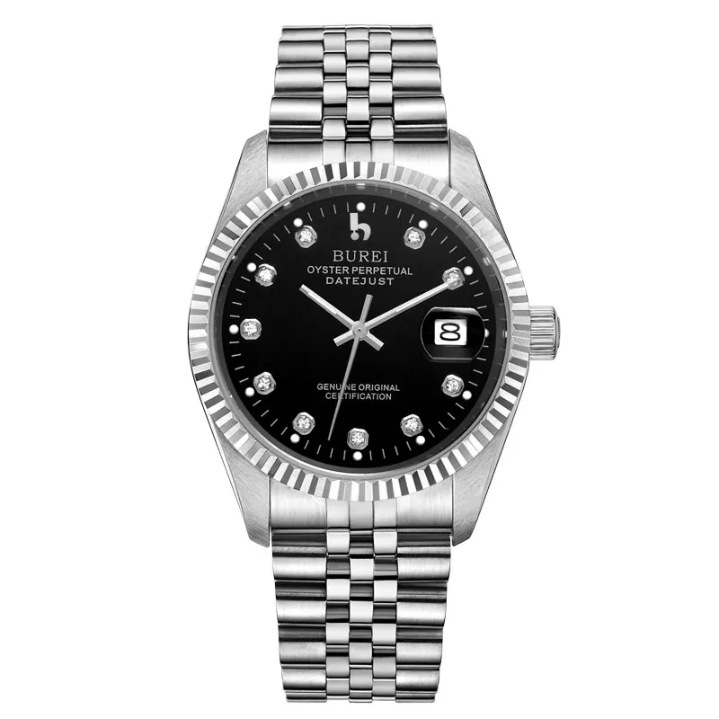BUREI 5003 Switzerland oyster perpetual datejust MIYOTA Мужские автоматические часы с календарем и черным