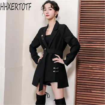 

spring Autumn Winter Black Suit Jacket Woman New Style French One Grain Button Temperament Suit Woman