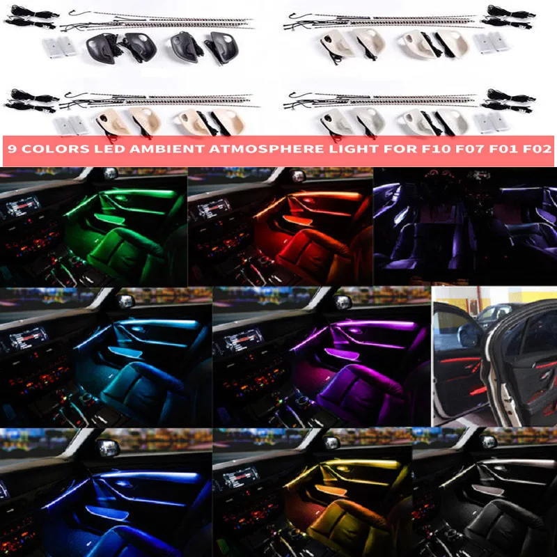 Car Interior Decorative LED Ambient 4 Door Bowl Foot Light Stripe