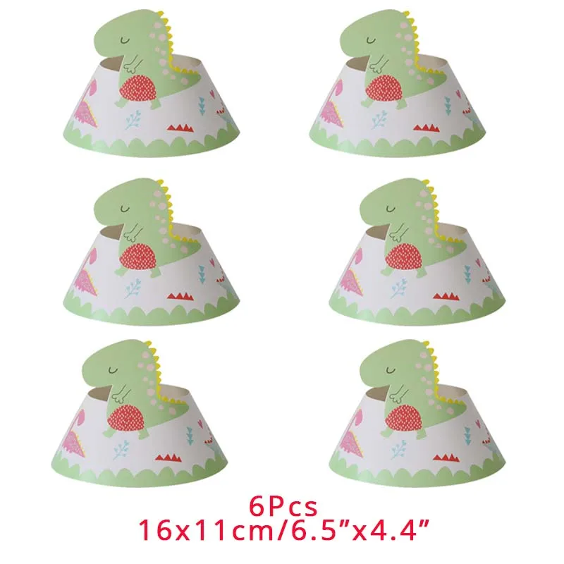 Динозавр тематические принадлежности для праздника для детей мальчиков дни рождения украшения тарелки шляпа чашки Посуда Roaring динозавр вечерние детские Душ Декор - Цвет: hat
