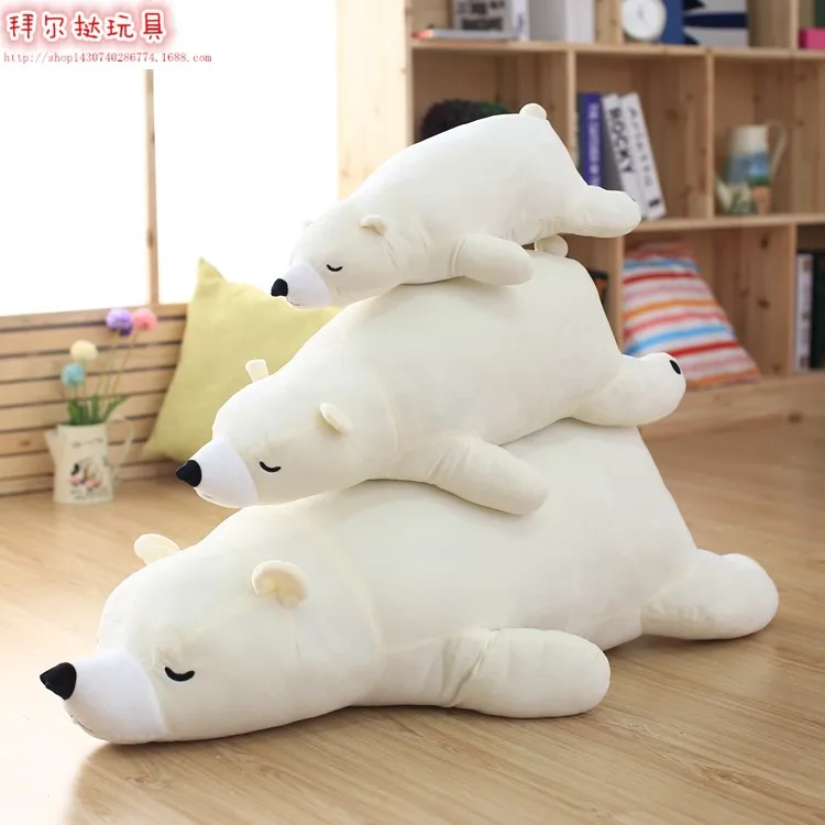 

Polar Bear Software Leaning Bear Doll Nap Pillow Plush Toy Sofa Back Cushion Large Size Sleepy Bear
