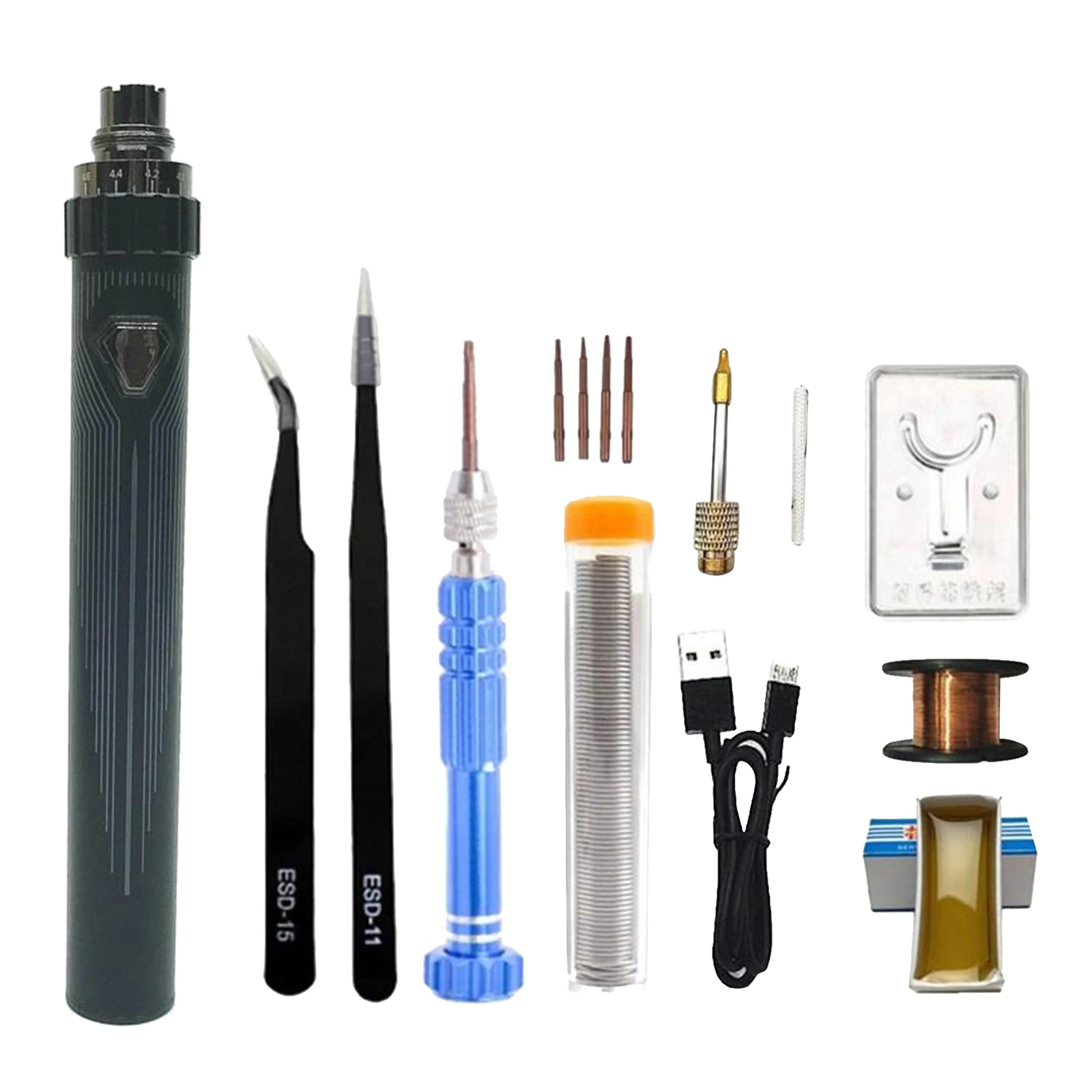 Cordless Electric USB Soldering Iron Pen 5V 15W Mini Tip Button Switch Soldering Welding