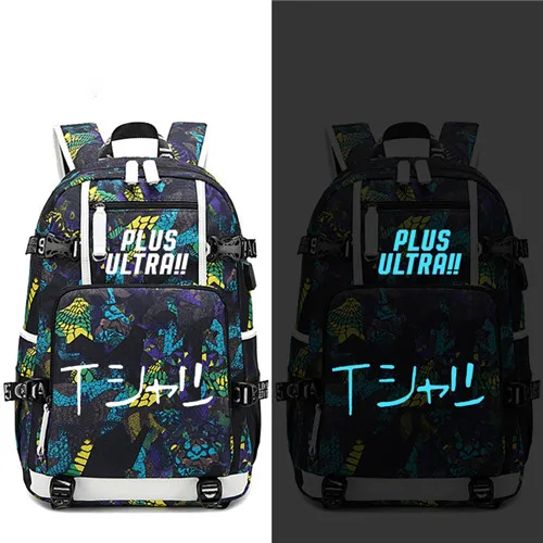Style 18 Рюкзак My Hero Academy Plus Ultra с usb-портом, сумка-рюкзак со змеиным узором, школьные сумки для подростков, дорожные сумки на плечо, сумка для ноутбука - Цвет: Style 18