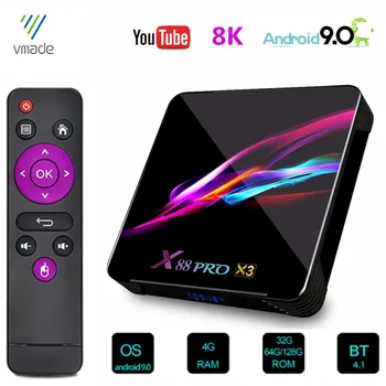

Android TV Box Android 9 HD 8K WIFI 2.4/5G Smart TV Box Bluetooth 4.1 4G 128GB Support Google Youtube Media Player Set Top Box