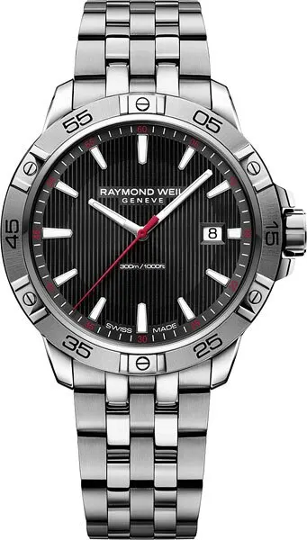 Часы ``Raymond Weil`` 8160-ST2-20001 швейцарские мужские часы с вращающимся безелем и высокой