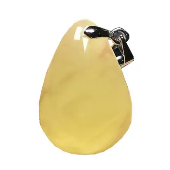 

Top Natural Yellow Amber Pendant Jewelry For Woman Man Crystal 25x16x8mm Beads Water Drop Gemstone Silver Necklace Pendant AAAAA