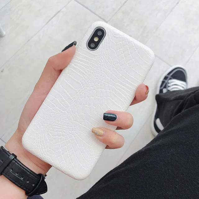 Для iphone Xs MAX XR X XS чехол s крокодиловая текстура чехол для телефона для iphone 11 Pro max 7 8 6 6S Plus Роскошный чехол из искусственной кожи - Цвет: C