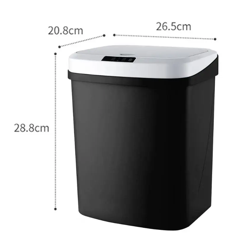 Мусорный бак датчик умный дом мусорные ящики Автоматическая Индукционная электрическая мусорная корзина мусор мусорная корзина для кухни ванной комнаты Горячая - Цвет: Черный