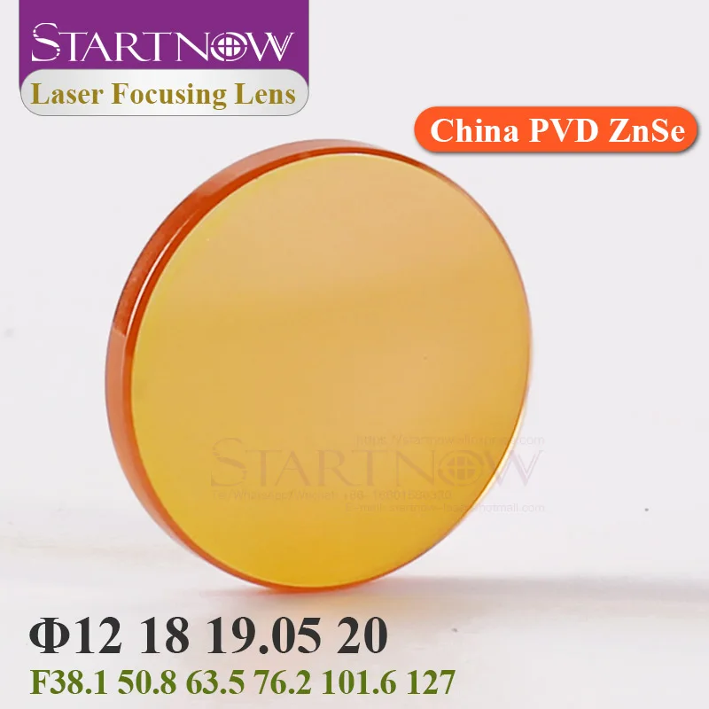 

Startnow CO2 Laser Focus Lens China PVD ZnSe 12 18mm 19.05 20 mm F38.1 50.8 63.5 76.2 101.6 1.5"- 4" For Laser Cutting Machine