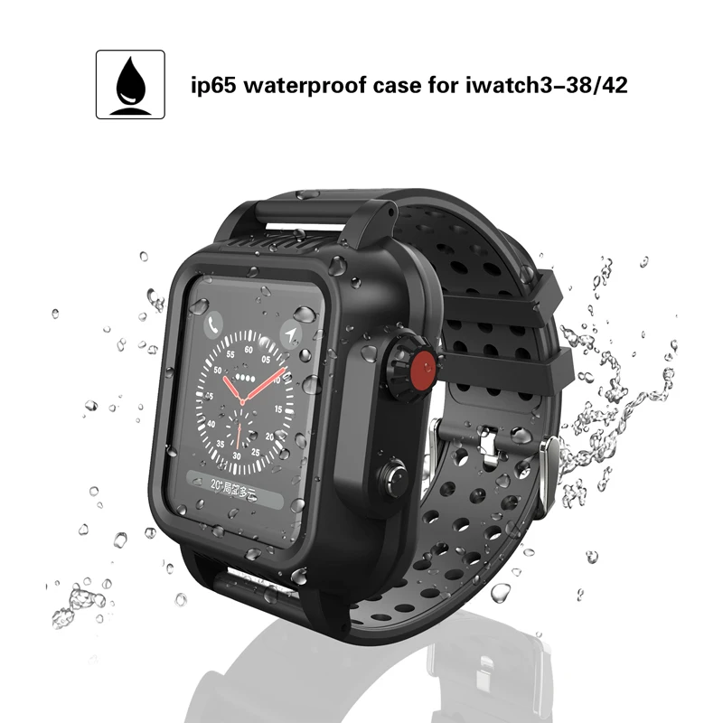 Водонепроницаемый чехол для Apple Watch Series 4 3 2 браслет ударопрочный Прочный корпус часов с ремешком 40 мм/44 мм ремешок для часов 38/40