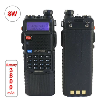 

8W For Baofeng UV-5R 3800mAh Walkie Talkie 10 KM Tri Power Dual Band Baofeng UV 5R Ham Radio 10 KM UHF VHF Ham Radio UV5R
