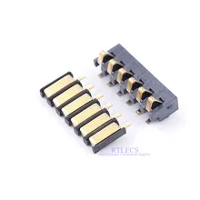 5 шт. сжатия пружин свяжитесь с 2,5 мм Шаг 6 штифтов коннектор для поверхностного монтажа разъемы для батарей Reflow пайка на печатную монтажную плату