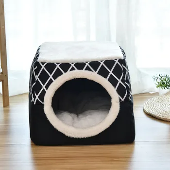 

Pet Cat Dog Nest Dual Use Warm Soft Sleeping Bed Pet Non-slip Breathable Cat House Dog Sleeping Mat Blanket Dog Kennel L/XL