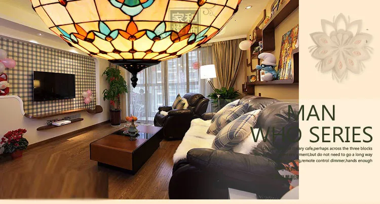 Тиффани-барокко витраж подвесной светильник E27 110-240 в цепь подвесные светильники освещение лампы для дома, гостиной столовой