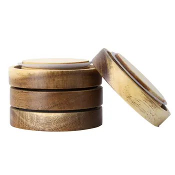 

4Pcs Bamboo Lids Reusable Round Bamboo Silicone Sealed Lids Caps Replacements for Borosilicate Glass Jars Storage Container