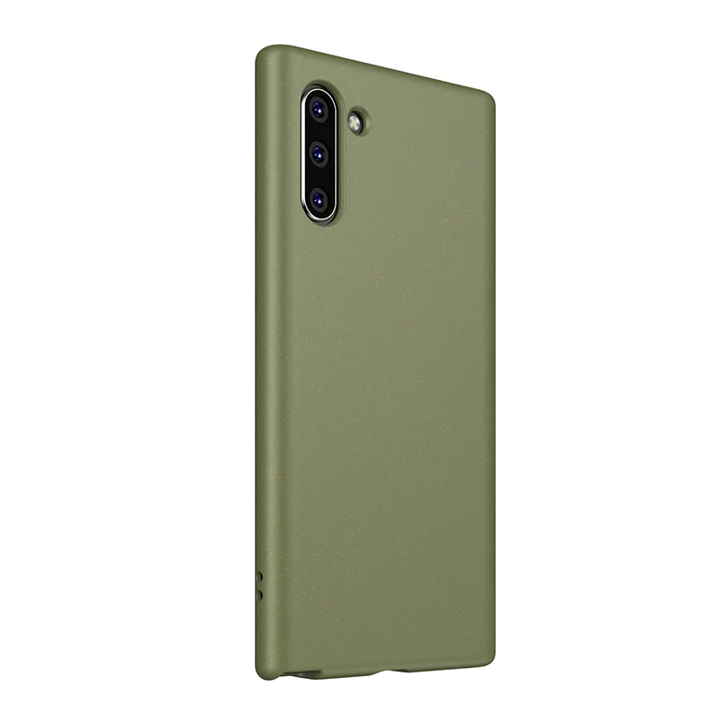 Для samsung Galaxy Note 10 10 Plus многоцветный прочный анти-падение натуральные материалы Пшеничная солома мягкий жидкий силиконовый чехол для телефона - Цвет: Зеленый