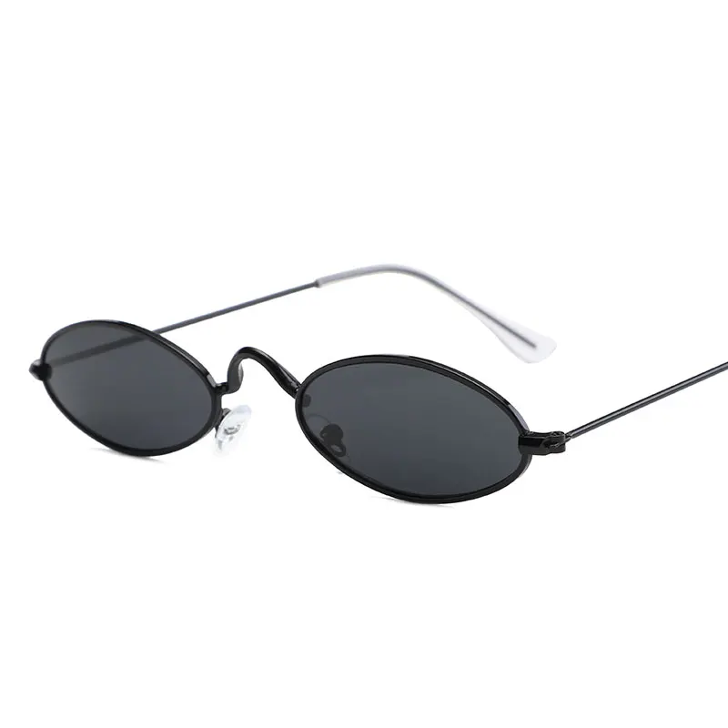 Классические металлические маленькие очки, дизайнерские брендовые трендовые солнцезащитные очки, женские пикантные очки, очки для взрослых - Цвет линз: BLACK BLACK