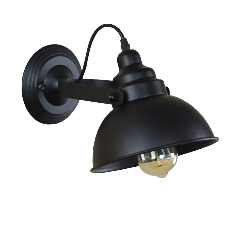 Vintage Wall Lamp E27 Industrial Wall Sconce Black Light For Indoor Lighting Adjustable Retro Loft Bedside Bedroom Light
