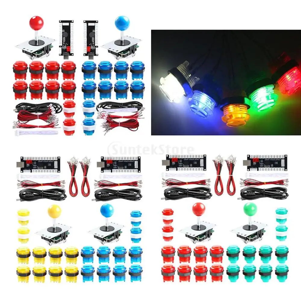 2 Player Led Arcade Games Diy Parts Kit Usb Controller Joystick Encoders+arcade Joysticks +button Computer | Электроника