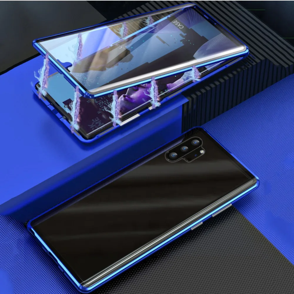 Магнитный двухсторонний чехол из закаленного стекла для samsung Galaxy Note 10 Plus S10 Plus s10 360, чехол с полной защитой для Note10+ 5G