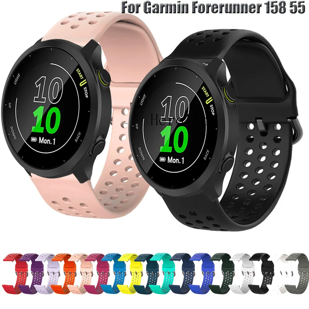 

Силиконовый ремешок для часов, 20 мм, для Garmin Forerunner 158, 55, 645, 245, 245 м, Vivoactive 3