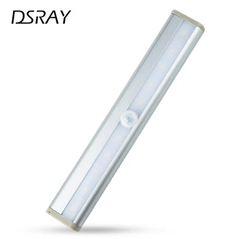 

6/10 LEDs PIR LED Motion Sensor Light Cupboard Wardrobe Bed Lamp LED Under Cabinet Night Light For Closet Stairs Kitchen