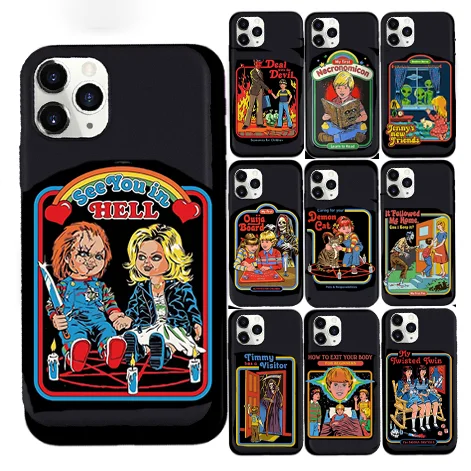 Чехол для iPhone 11 Pro XS MAX XR X 7 8 6Plus SE 2020 силиконовый черный с рисунком демонов на