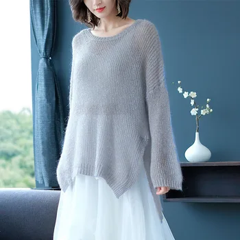 

Colors Spring Autumn Winter European Style Gray Women Fashion Pullovers Knitted Cashmere Wool Sweater White