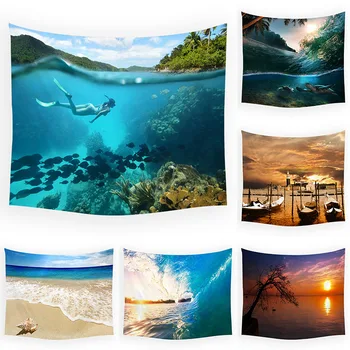 

Beach Landscape Pier Sunset Coconut Tree Beauty Shell Turtle Tapestry Living Room Background Bedroom Art Wall Blanket 95x73cm