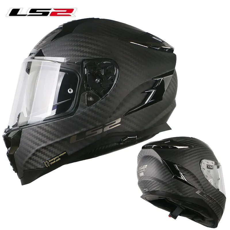 LS2 FF327 Challenger анфас мотоциклетный шлем из углеродного волокна capacete LS2 шлем с внутренним солнцезащитным покрытием для мужчин и женщин - Цвет: Matte Black