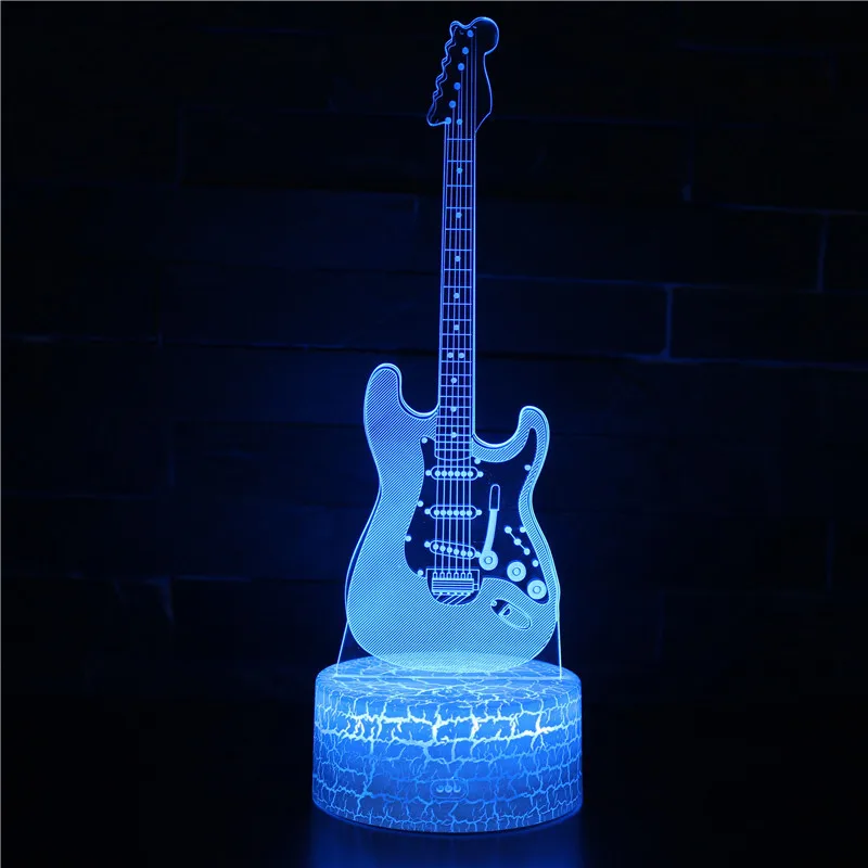 

Guitar Violin Series 3D Night Lamp Colorful Touch Remote Control Lamp LED Creative KT-C