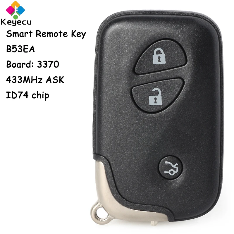 

KEYECU B53EA 3 Button 433MHz ID74 Smart Remote Key for Lexus ES350 IS250 IS350 GS300 GS350 GS430 GS450H GS460 LS460 LS460 LS600H