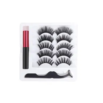 

5 Pair Magnetic False Eyelashes Lashes Magnetic Liquid Long Quick-drying Eyeliner Tools Tweezers Kit Lasting Makeup Eye Mix N9M8