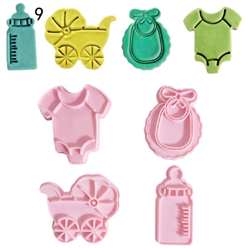 9 Styles 4PcsLot Cookie Cutter Biscuit Sugar Mold Baking Sugar Chocolate Fondant Party Mould For Cupcake Cake Decorating Tools23