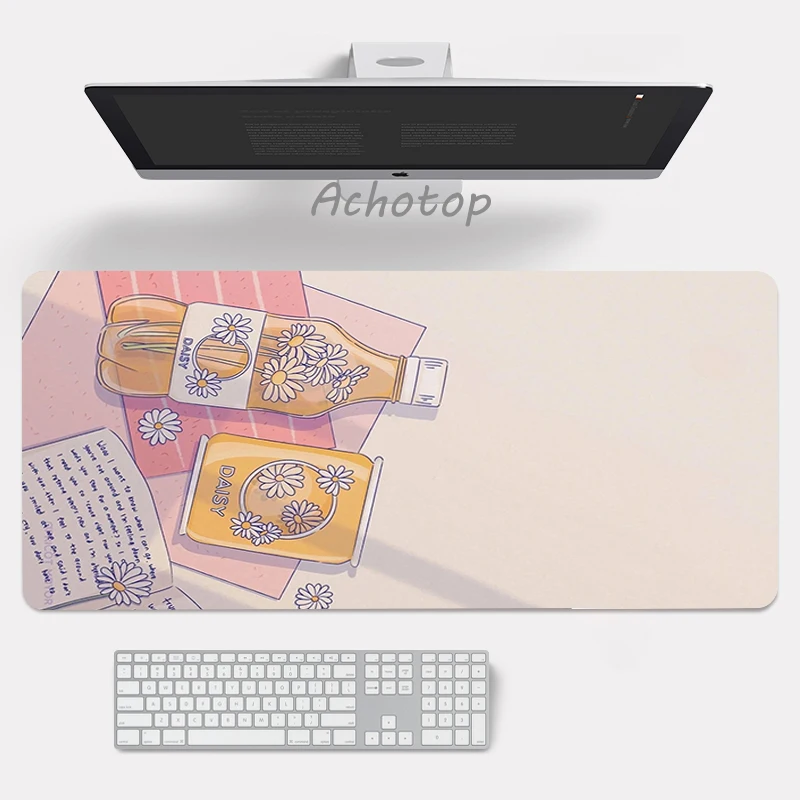 Large Anime Pink Mousepad Gamer Cute Kawaii XXL Gaming Mouse Pad Rubber Otaku Locking Edge Big Fashion Laptop Notebook Desk Mat