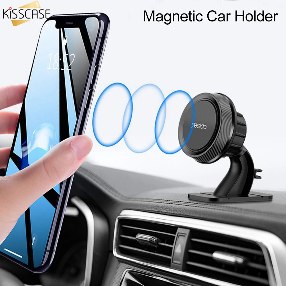KISSCASE магнитный автомобильный держатель для телефона Подставка в автомобиль iPhone