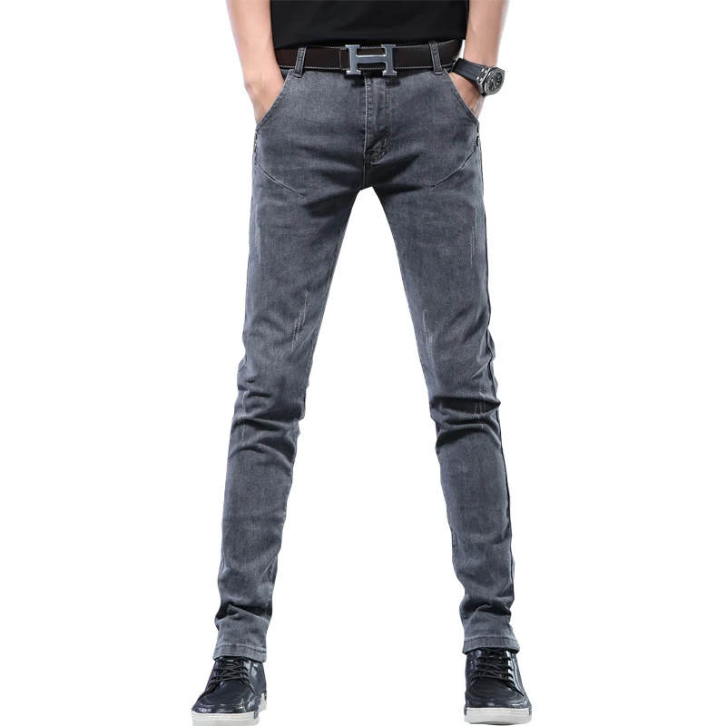 Джинсы джинсы мужские одежда мужские джинсы черные джинсы Большой размер зима нового размера плюс мужские повседневные джинсы брендовая одежда большой размер Стрейчевые мужские джинсы деним серые узкие брюки - Цвет: Темно-серый