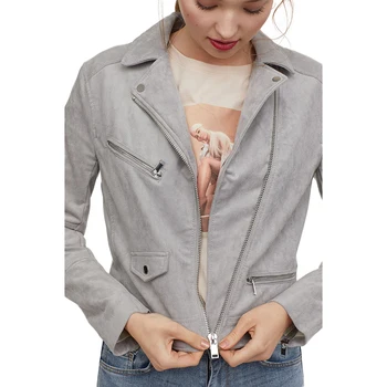 

U-SWEAR New Fashion Autumn Winter Women Cool Biker Leather Suede Loose Jacket Rock Streetwear Solid Color Female Jackets