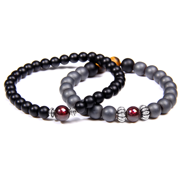 Bracelets Natural Garnet Beads Bracelet For Women Red Stone Bracelet Silver-plated Yoga Balance Pulsera Couples Jewelry Gift