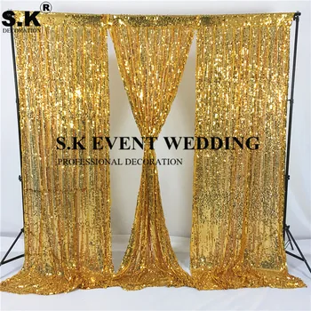 

8FT Sequin Backdrop Curtain Wall Stage Background Photo Booth For Wedding Banquet Event Decoration