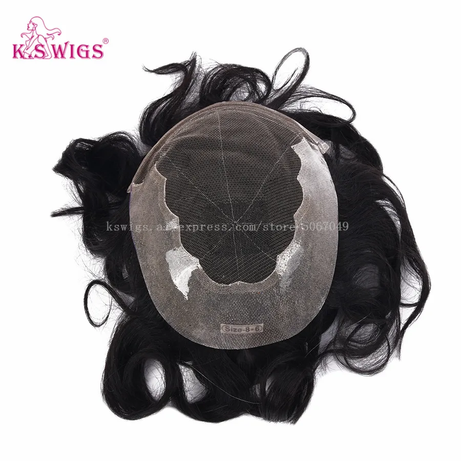 Clearance Multiple Base Men's Wig Indian Human Hair Toupee Density Durable Capillary Prosthesis Hair Replacement Systems