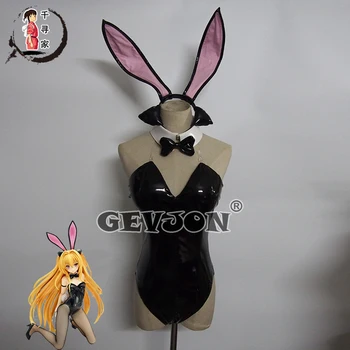

Anime To Love Eve Lolita Bunny Girl Sexy Uniform Cosplay Costume Women Black PU Leotard Halloween Carniva Party Suit